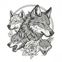 3 wolf described mom, big brother, and I as a youngest son. Mom is strong, brave and hardwork tattoo design idea