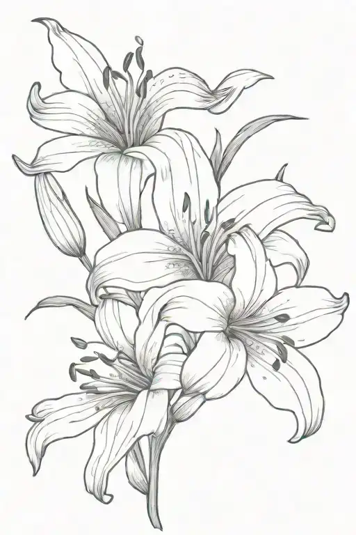 Simple Tiger Lily Tattoo Fineline 7hvnsVCLynRZdFvzFczedV Minimalist Tattoo  - BlackInk AI