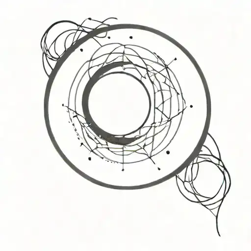 a black circle with a headlight in its center that lights up and cuts through the blackness of the circle tattoo design idea