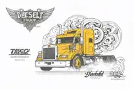 diesel truck 1985 peterbilt semi truck tattoo design idea