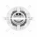  vertically oriented featuring half a sun and half a moon, seamlessly merging to create a meticulously detailed planets tattoo design idea