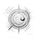  vertically oriented featuring half a sun and half a moon, seamlessly merging to create a meticulously detailed planets tattoo design idea