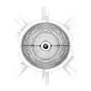  vertically placed planet half a sun and half a moon, seamlessly merging to create a meticulously detailed planets tattoo design idea