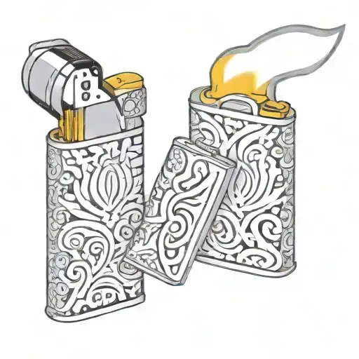 bic lighter, lit,  tattoo design idea