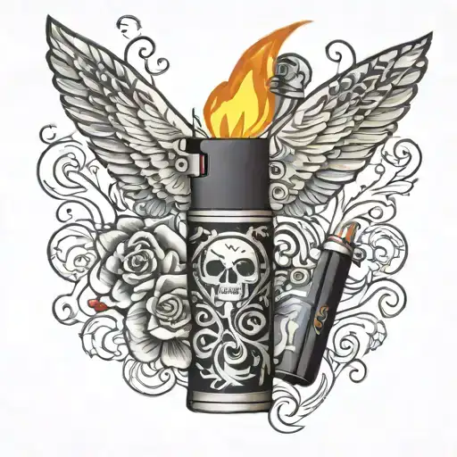 one bic lighter tattoo design idea