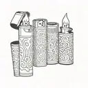 bic lighter, lit,  tattoo design idea