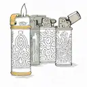 bic lighter, lit,  tattoo design idea