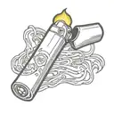 bic lighter, lit,  tattoo design idea