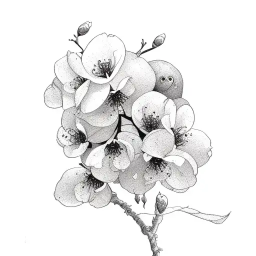 plum blossom with Letter L tattoo design idea