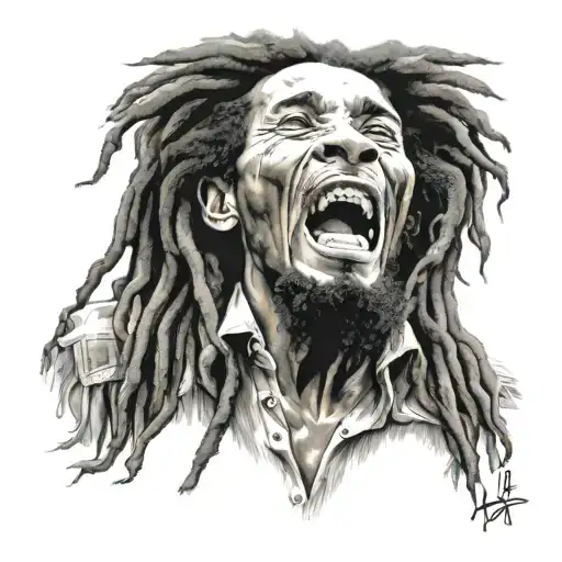 bob marley lion ub40 tattoo design idea