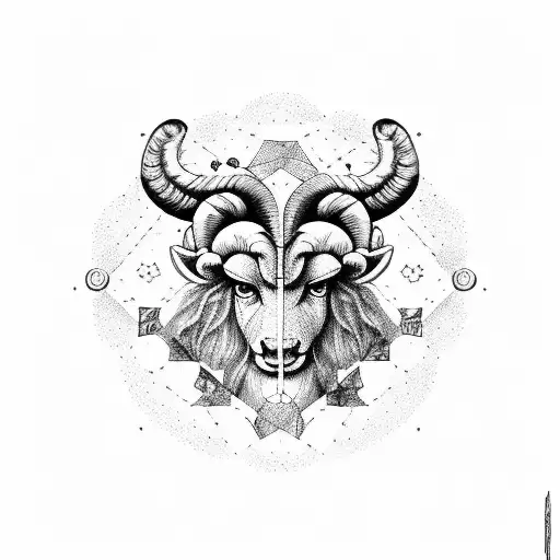 aries and cancer combined constellations  tattoo design idea