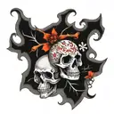 Skull and snowflake tattoo design idea