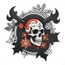 Skull and snowflake tattoo design idea