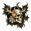 Skull and snowflake tattoo design idea