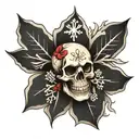 Skull and snowflake tattoo design idea
