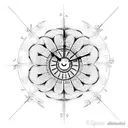 repeating fractal clock tattoo design idea