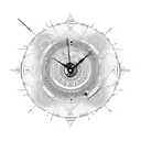 repeating fractal clock tattoo design idea