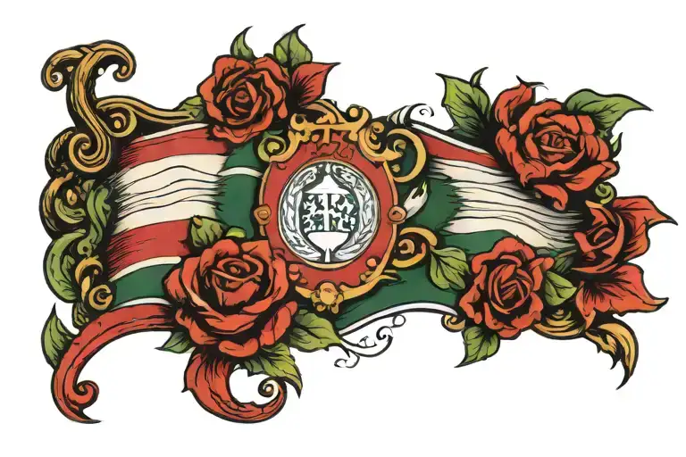 italian flag tattoo design idea