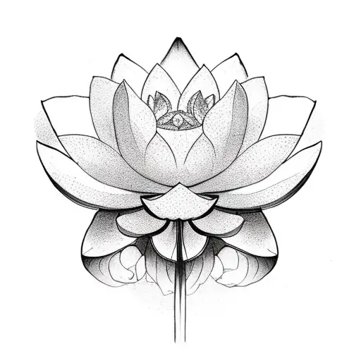 A beautiful lotus flower growing out of a medical caduceus tattoo design idea
