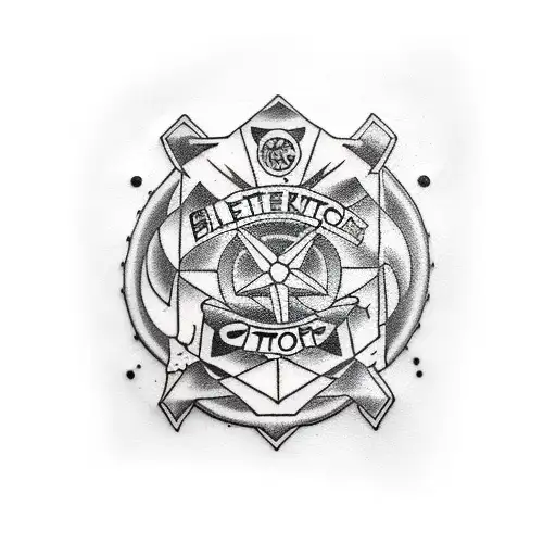 remote control black and white tattoo design idea