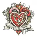 name tattoo robert with heart shaped lock tattoo design idea
