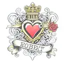 name tattoo robert with heart shaped lock tattoo design idea