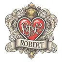 name tattoo robert with heart shaped lock tattoo design idea