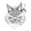 Incorporate a nine tail fox with musical notes tattoo design idea