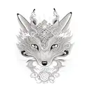 Incorporate a nine tail fox with musical notes tattoo design idea