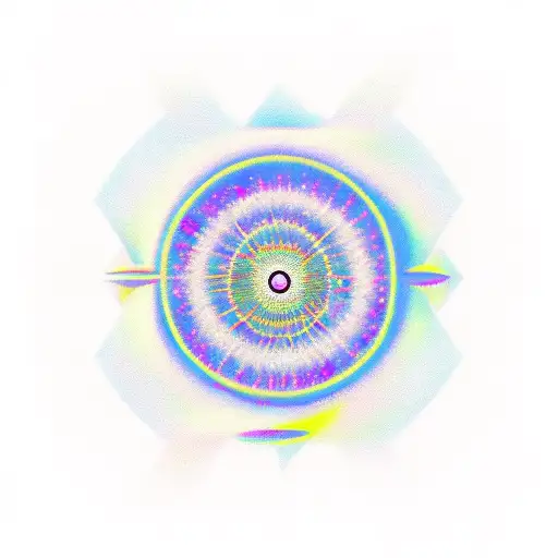 cosmic geometric uranium atom tattoo design idea