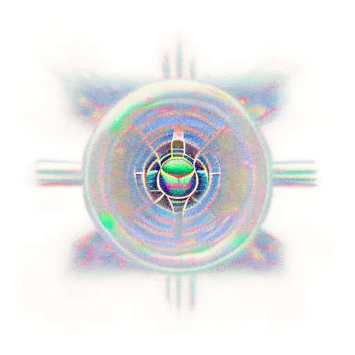 cosmic geometric uranium atom tattoo design idea