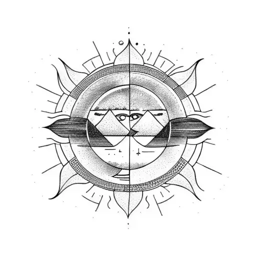Sun and Moon tattoo design idea