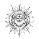 Sun and Moon tattoo design idea