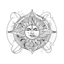 Sun and Moon tattoo design idea