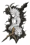 wood dragon naruto left arm sleeve tattoo design idea