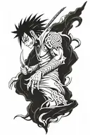 wood dragon naruto left arm sleeve tattoo design idea