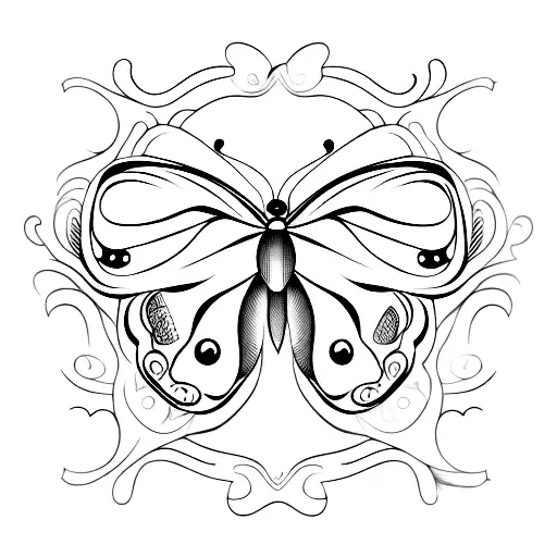 half a butterfly, other half outline of butterfly in smoke tattoo design idea