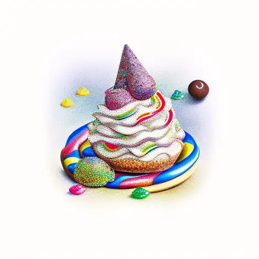 dreaming of chocolate creams and gumdrops  tattoo design idea