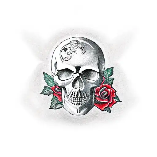 mic with skull  tattoo design idea