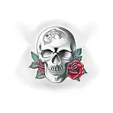 mic with skull  tattoo design idea