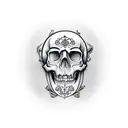 mic with skull  tattoo design idea