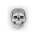 mic with skull  tattoo design idea