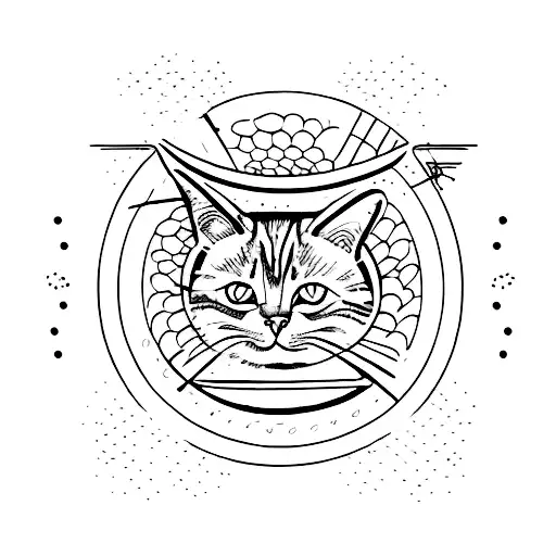 cat with a halo tattoo design idea