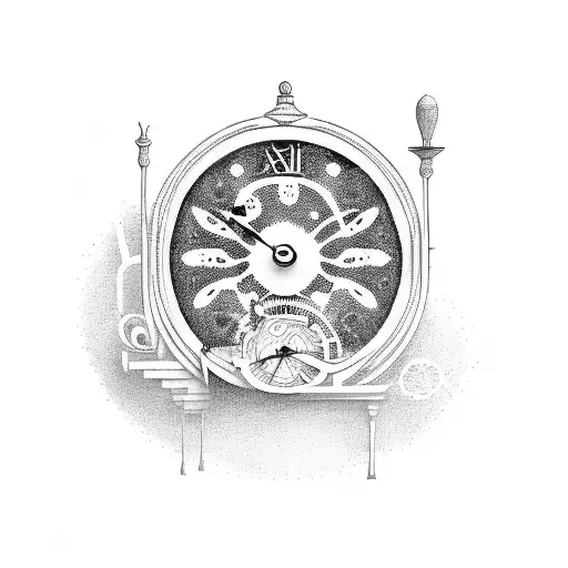 mouse with grandfather-clock  tattoo design idea