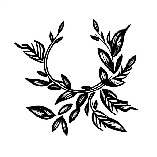 a laurel wreath that transforms into a grapevine tattoo design idea
