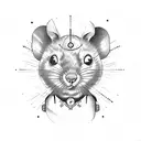 mouse with grandfather-clock  tattoo design idea