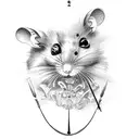 mouse with grandfather-clock  tattoo design idea