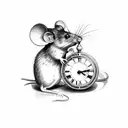 mouse and a clock tattoo design idea