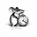 mouse and a clock tattoo design idea