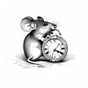 mouse and a clock tattoo design idea
